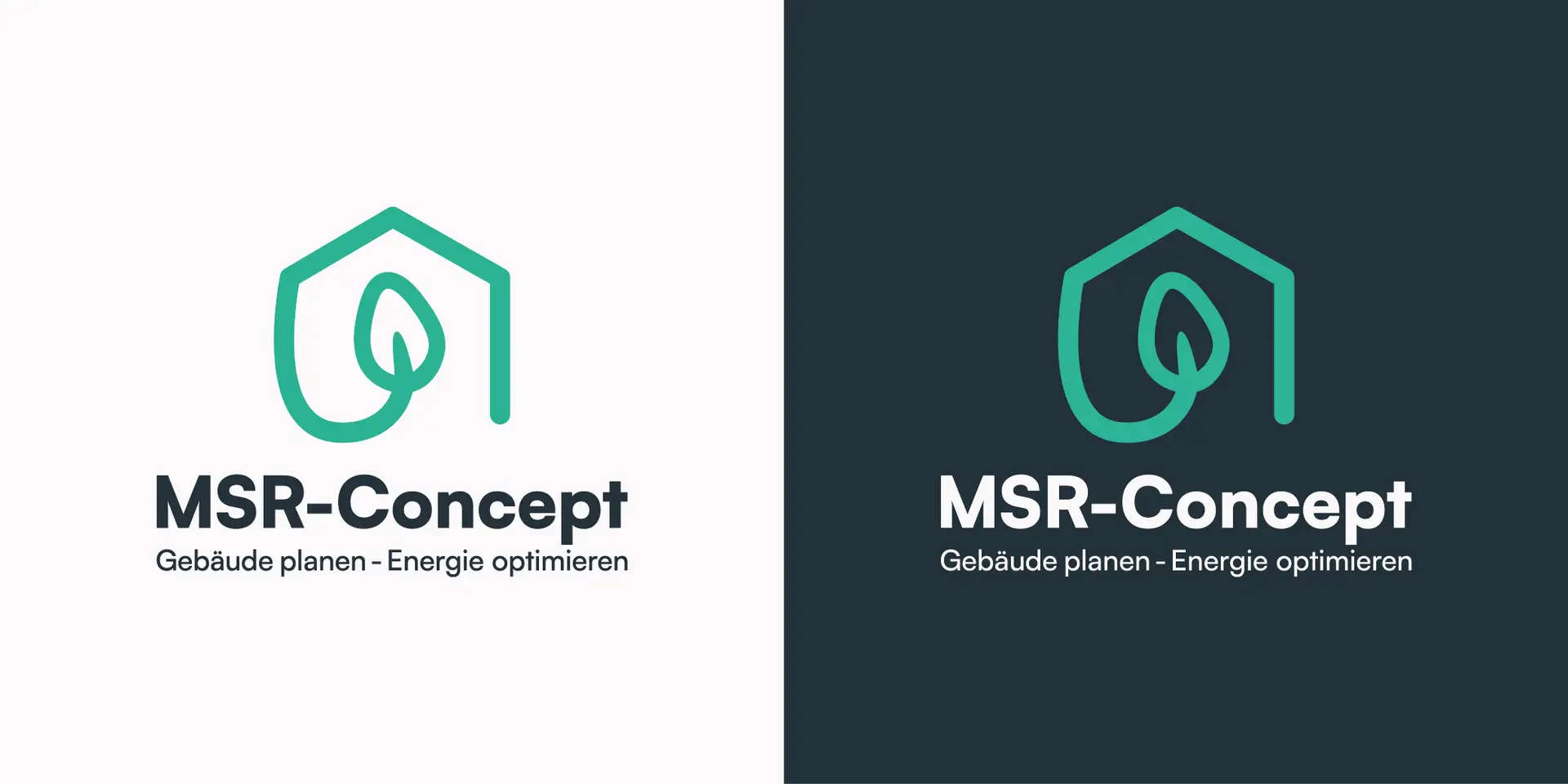 Zwei Varianten eines Logos auf einem hellen und einem dunklen Hintergrund von der MSR-Concept GmbH.